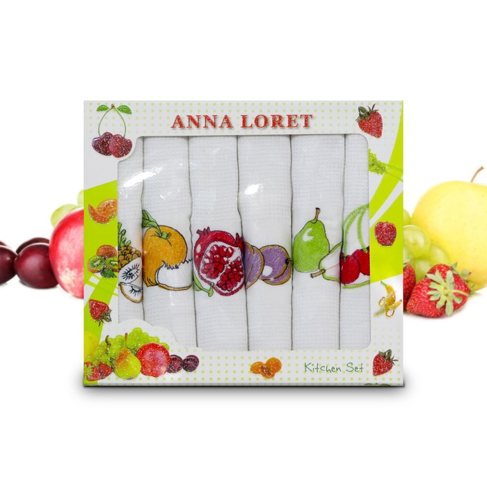 Комплект полотенец, размер 40х60 см-6 шт., вафля 8058-02