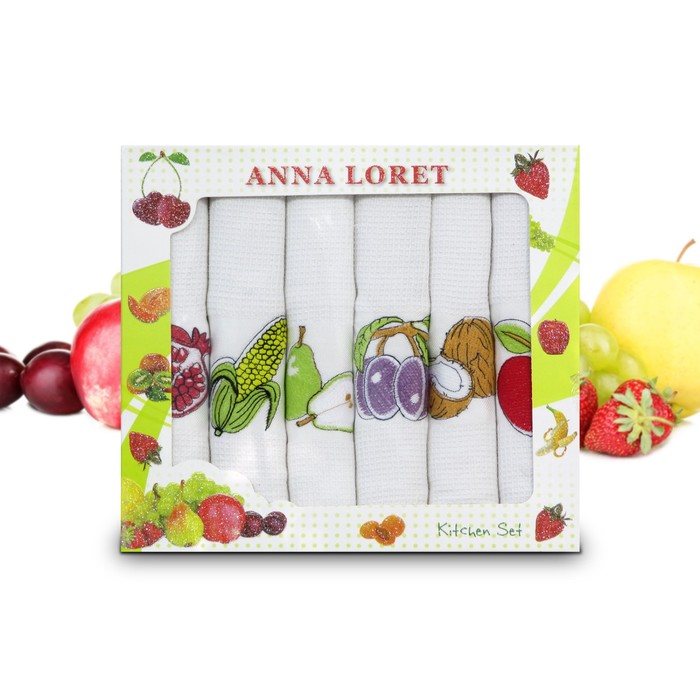 Комплект полотенец, размер 40х60 см-6 шт., вафля 8058-03