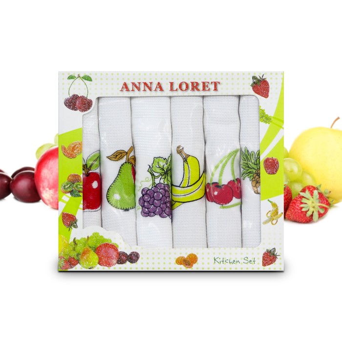 Комплект полотенец, размер 40х60 см-6 шт., вафля 8058-01