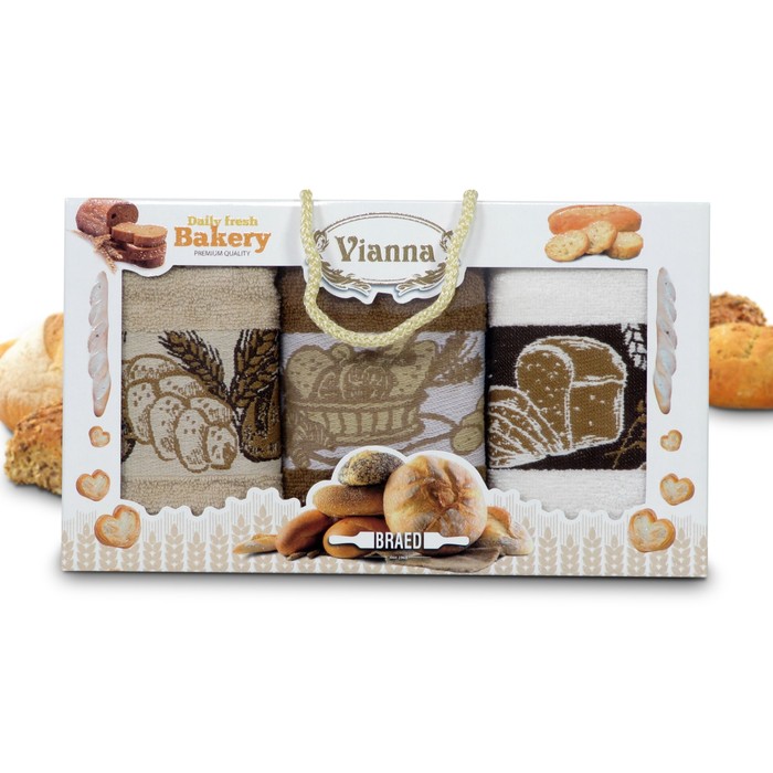 Комплект полотенец, размер 30х50 см-3 шт., махра 8062/02