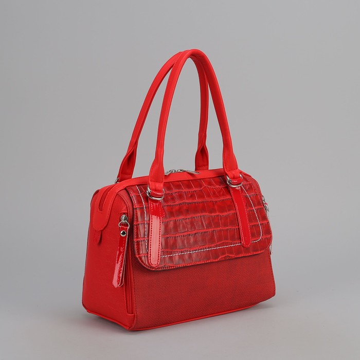 Сумка женская, отдел на молнии, 2 наружных кармана, цвет красный