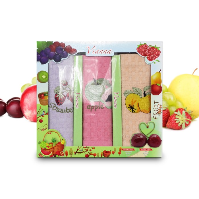 Комплект полотенец, размер 45х65 см-3 шт., вафля 8057-04