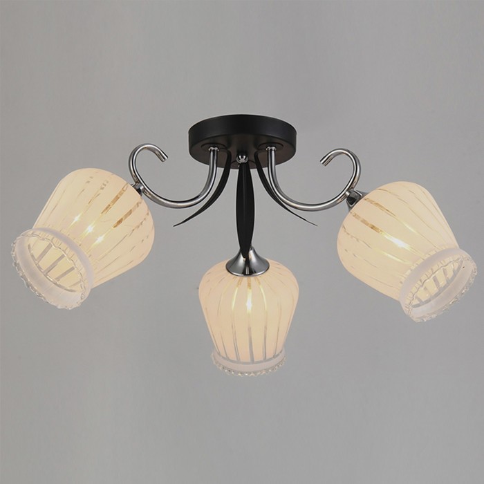 Люстра "Вероника" 3х60Вт E27 венге-хром 62,5x62,5x24,5 см.