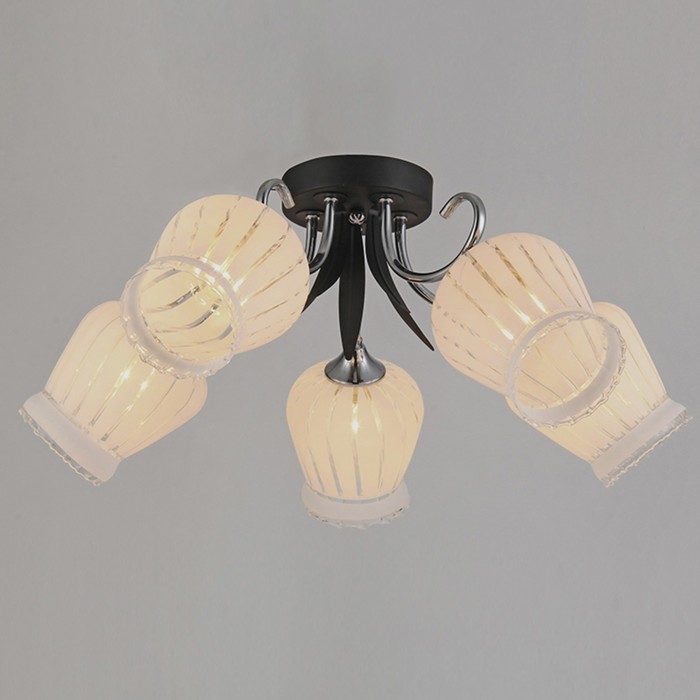 Люстра "Вероника" 5х60Вт E27 венге-хром 62,5x62,5x24,5 см.