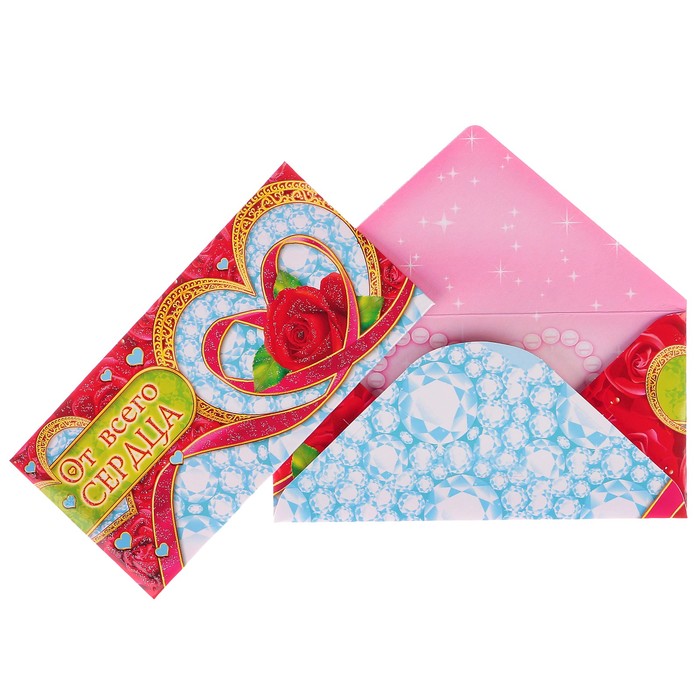 Конверт для денег "От всего сердца" розы