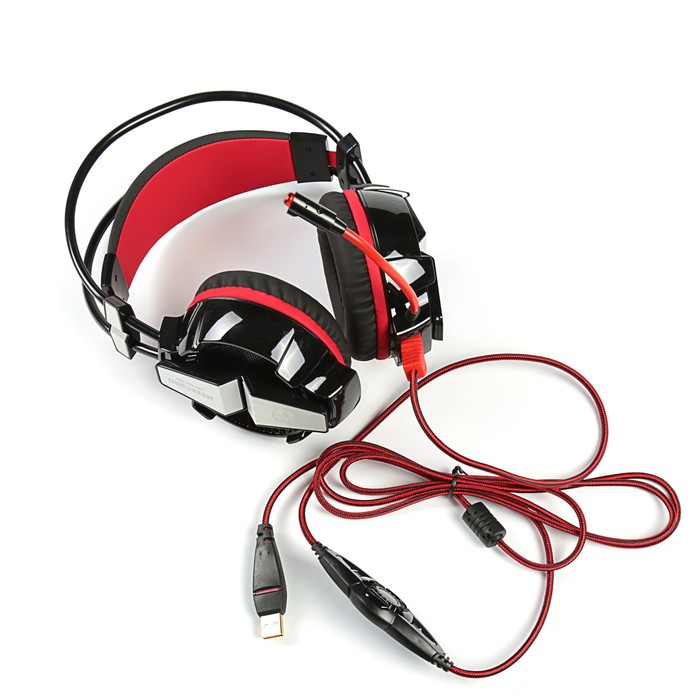 Игровая стереогарнитура с LED-подсвет и объем звучанием+вибро Jet.A GHP-400 PRO чёрно-красн