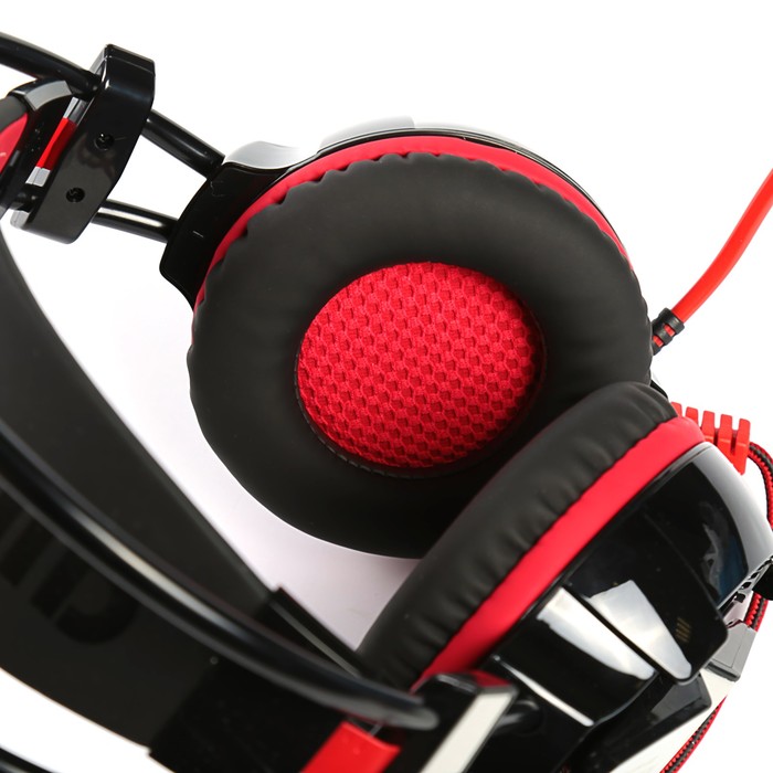 Игровая стереогарнитура с LED-подсвет и объем звучанием+вибро Jet.A GHP-400 PRO чёрно-красн