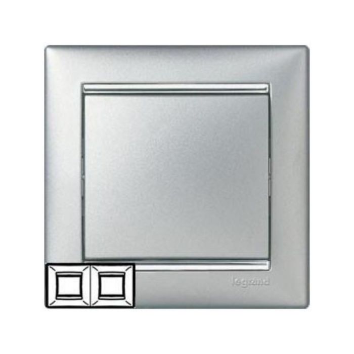 Рамка 2-м Legrand "Valena ", горизонт. алюм. 770152