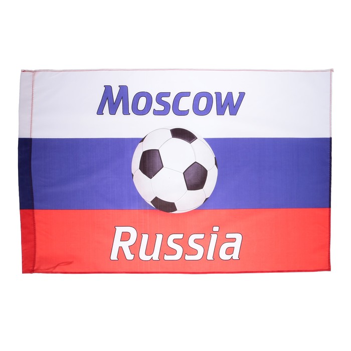 Флаг 90х150 см, Москва, триколор, футбол, полиэстер