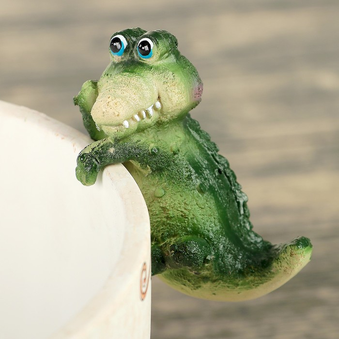 Декор для цветочных горшков "Крокодильчик" 6*5*10 см