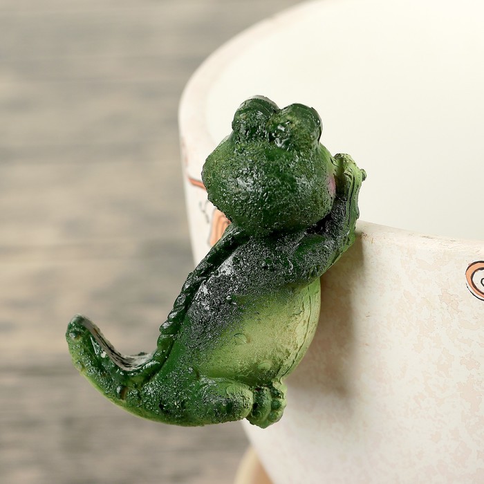 Декор для цветочных горшков "Крокодильчик" 6*5*10 см