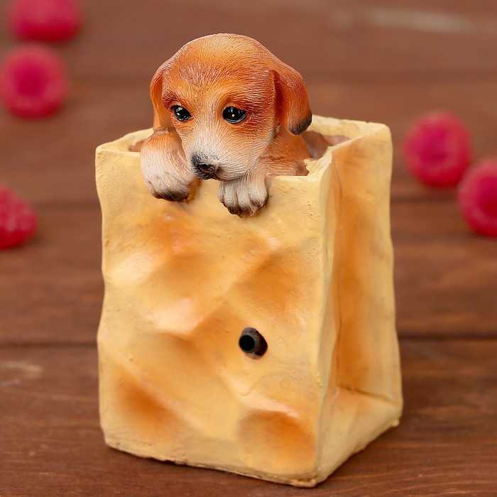 Садовая фигура "Собака" 4*6*11 см гавкающая