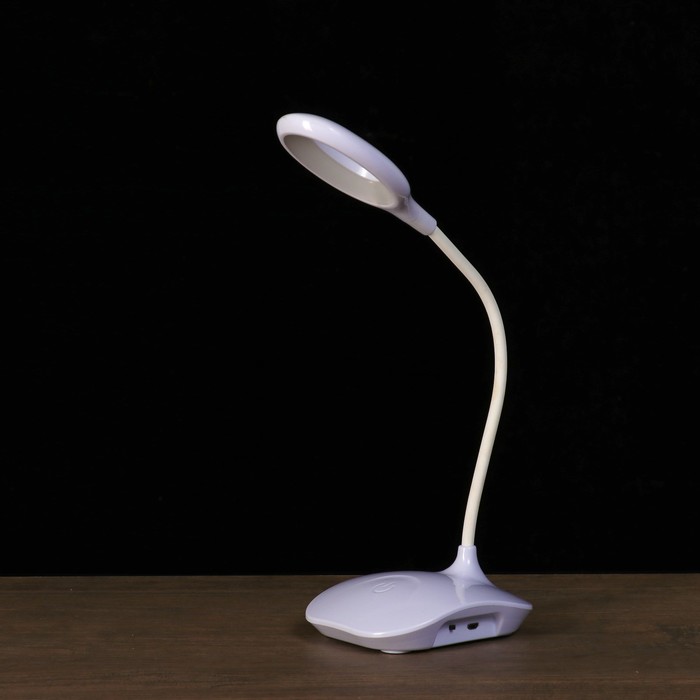 Лампа настольная LED 20 диодов "Лунный свет" белая, сенсор, 3 режима, USB, АКБ 27х12х10 см