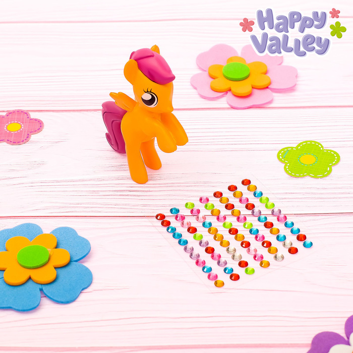 Набор со стразами «Пони Мелисса», оранжевый, 10 х 12 см