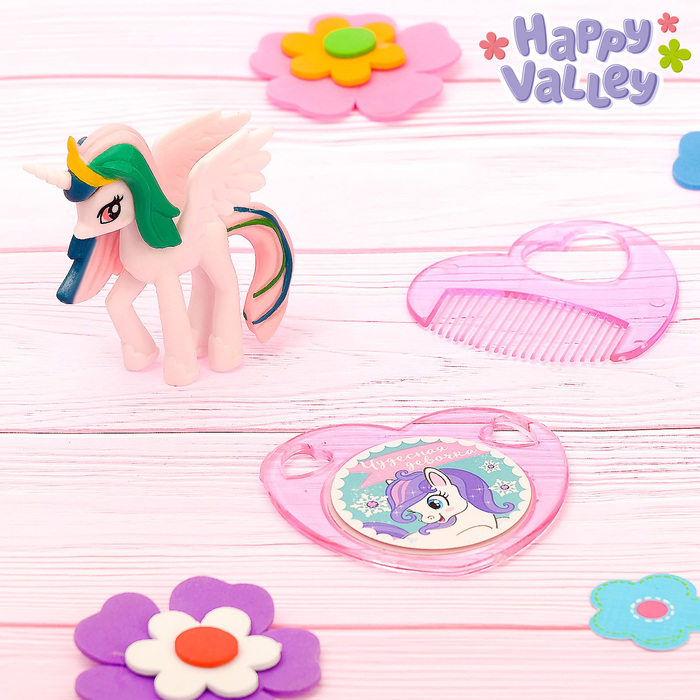 Набор с зеркалом «Пони Камилла», белый, 10 х 12 см