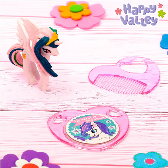 Набор с зеркалом «Пони Камилла», белый, 10 х 12 см