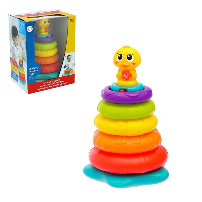 Пирамидка «Уточка» со звуковым эффектом, 5 колец