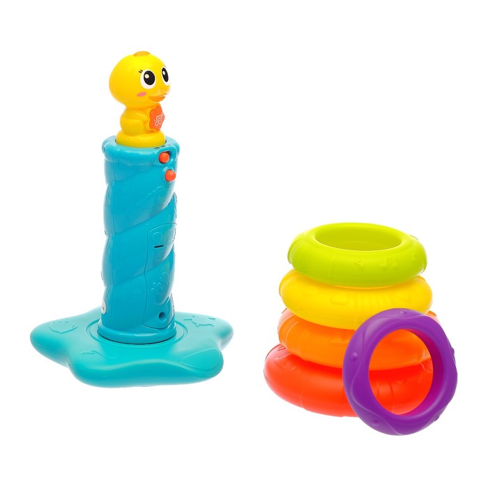 Пирамидка «Уточка» со звуковым эффектом, 5 колец