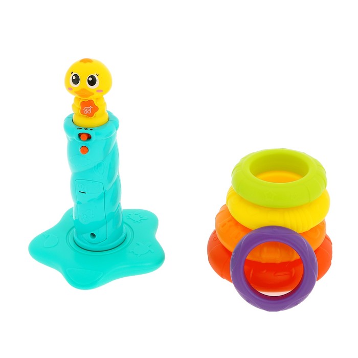 Пирамидка «Уточка» со звуковым эффектом, 5 колец