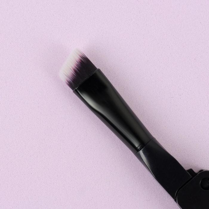Кисть для макияжа/бровей и ресниц, двусторонняя, складная, цвет чёрный