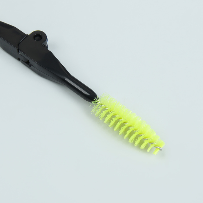 Кисть для макияжа/бровей и ресниц, двусторонняя, цвет чёрный/жёлтый