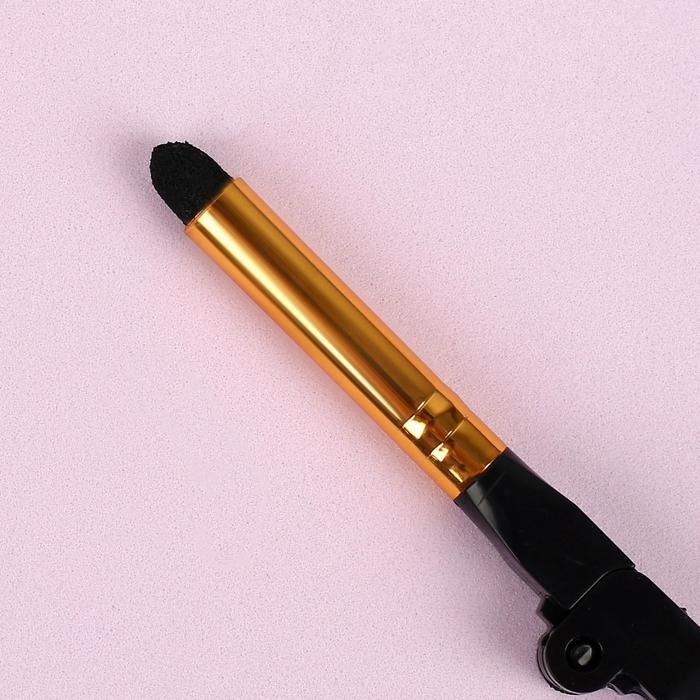 Кисть для макияжа/бровей и ресниц, двусторонняя, цвет чёрный/синий