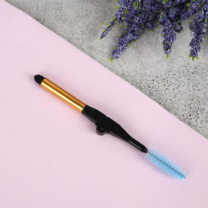 Кисть для макияжа/бровей и ресниц, двусторонняя, цвет чёрный/синий