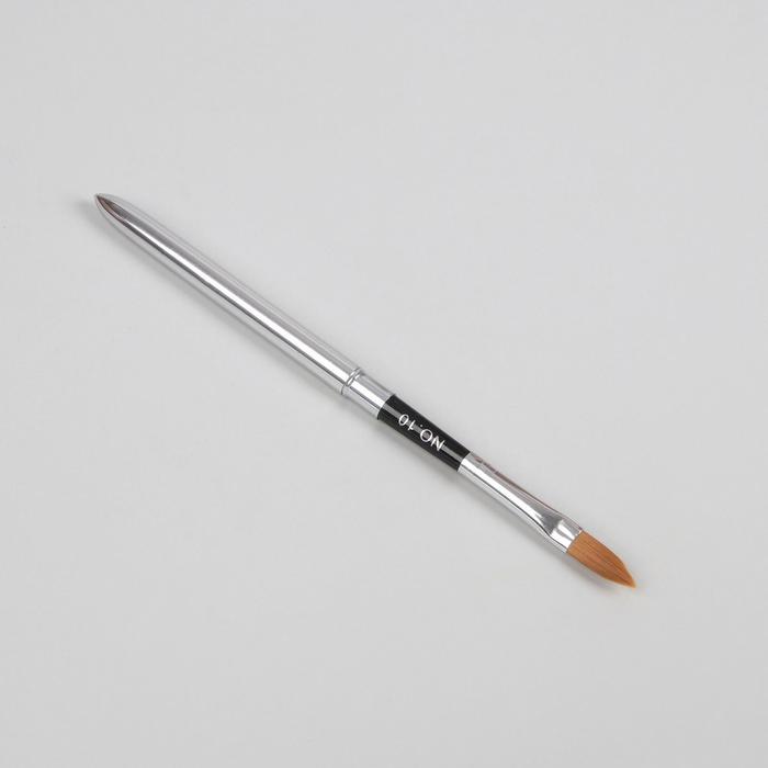 Кисть для наращивания №10, 17,5см/20мм, цвет чёрный/серебристый