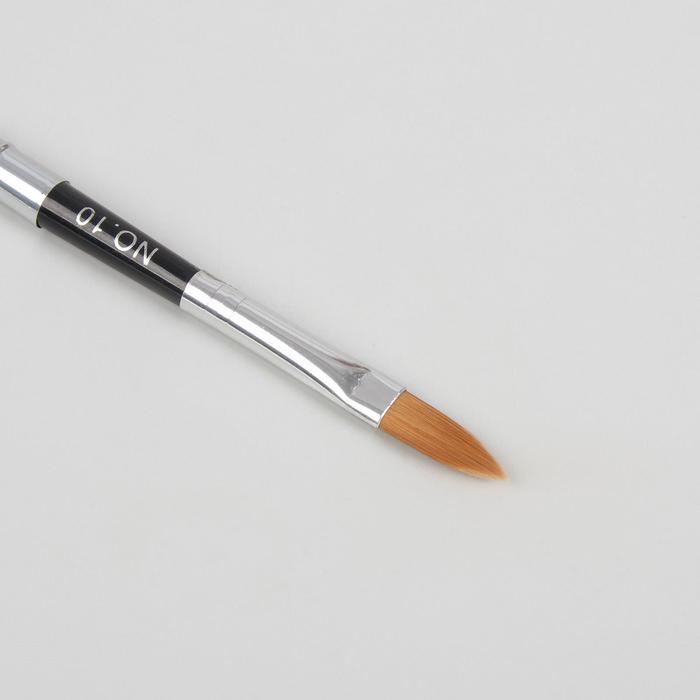 Кисть для наращивания №10, 17,5см/20мм, цвет чёрный/серебристый