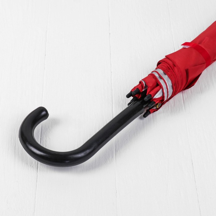 Зонт-трость "Ночной Париж", полуавтоматический, R=53см, цвет красный