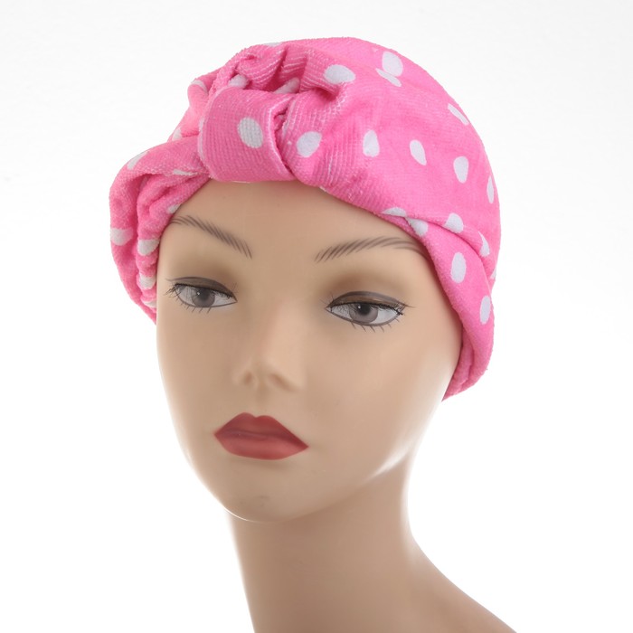 Чалма для сауны/душа "Горох", микрофибра, цвета МИКС