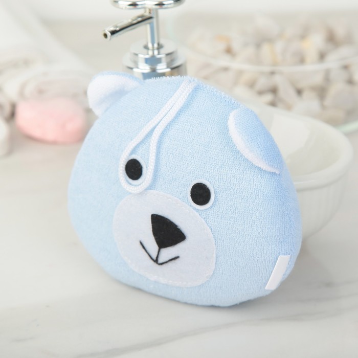 Мочалка детская "Зверюшки" 13х12 см, животные МИКС