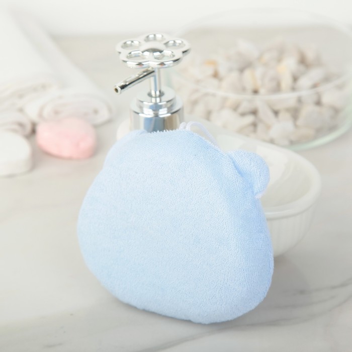 Мочалка детская "Зверюшки" 13х12 см, животные МИКС