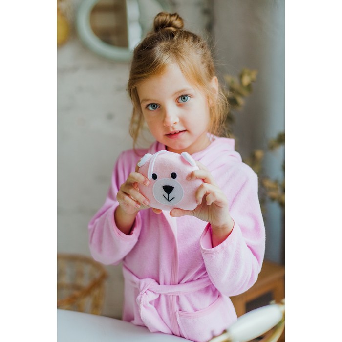 Мочалка детская "Зверюшки" 13х12 см, животные МИКС