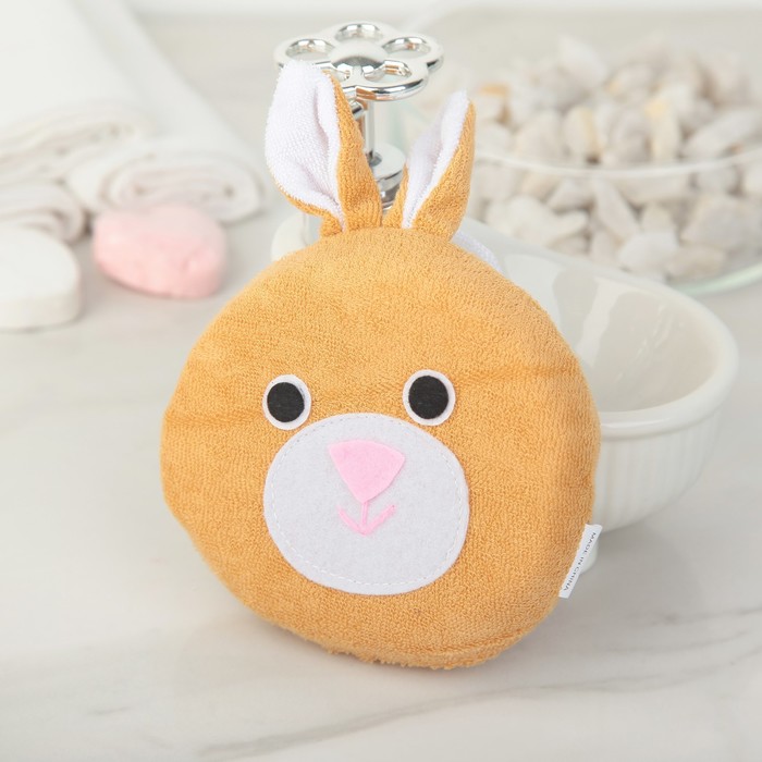 Мочалка детская "Зверюшки" 13х12 см, животные МИКС