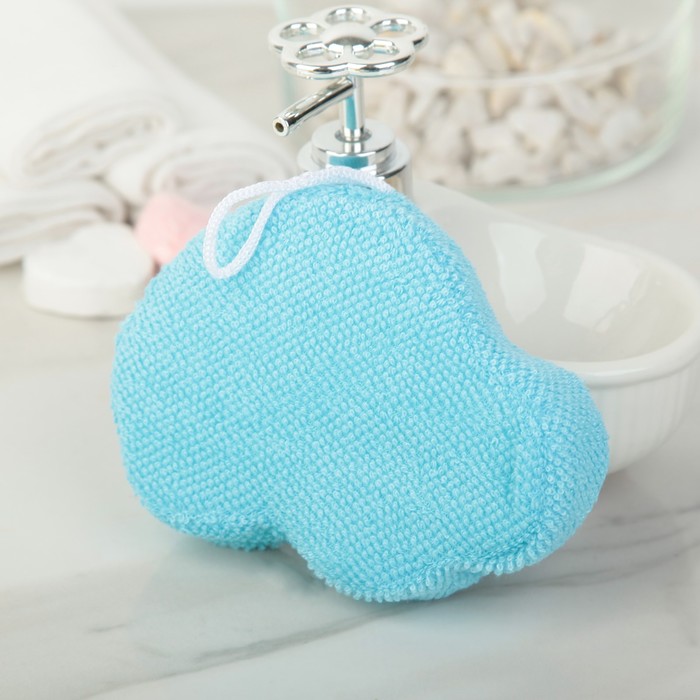 Мочалка детская "Машинка"14х10 см, цвет МИКС