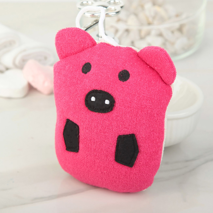 Мочалка детская "Весёлые зверюшки"16х11 см, дизайн МИКС