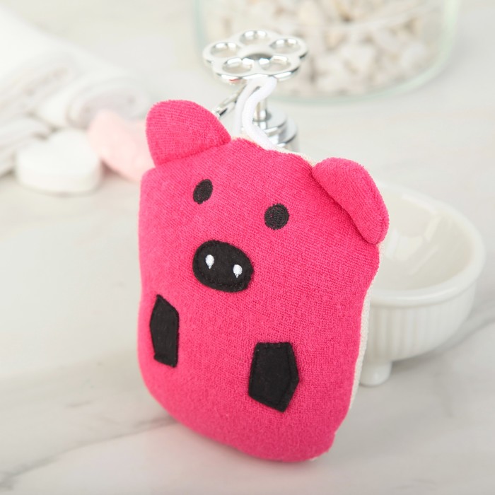 Мочалка детская "Весёлые зверюшки"16х11 см, дизайн МИКС