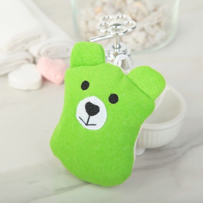 Мочалка детская "Весёлые зверюшки"16х11 см, дизайн МИКС