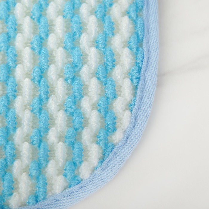 Мочалка массажная 20х15 см, нейлон, цвет МИКС