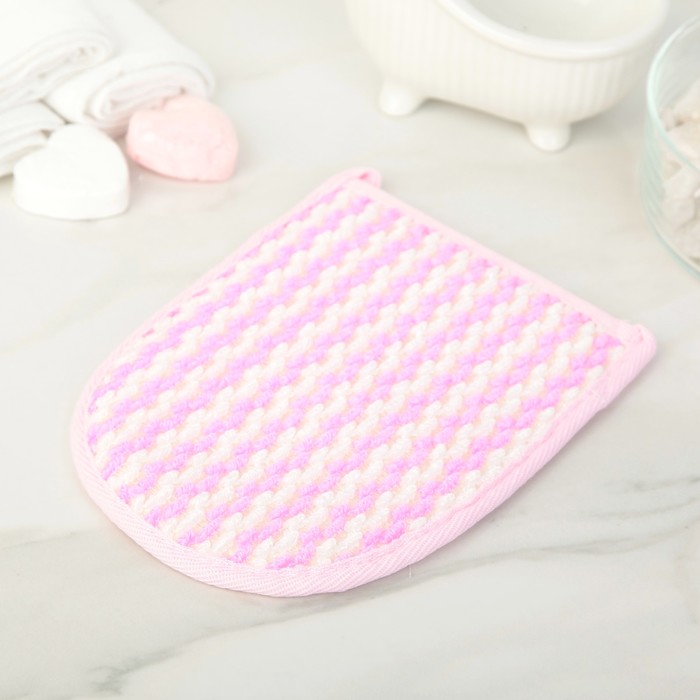 Мочалка массажная 20х15 см, нейлон, цвет МИКС