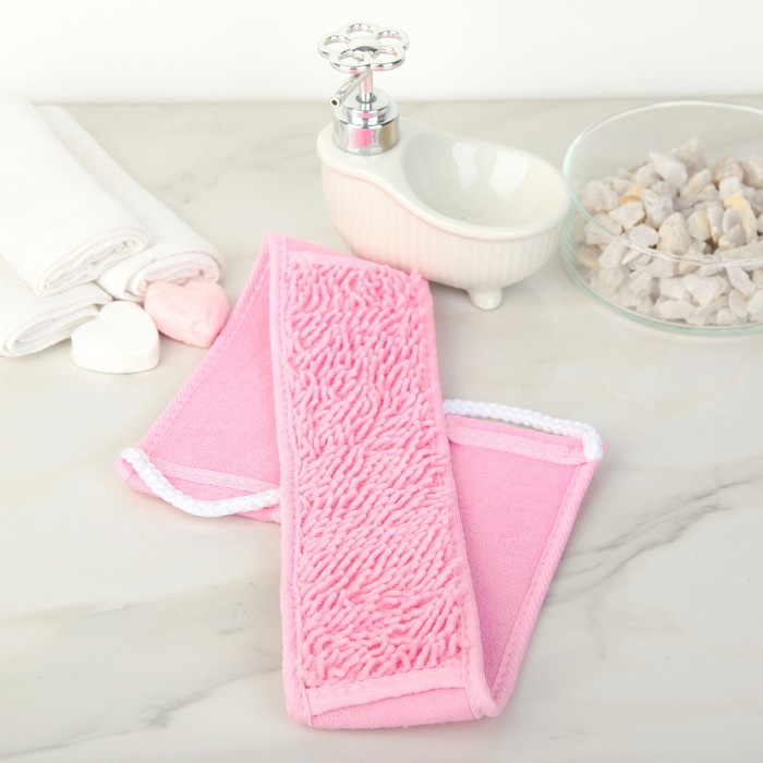 Мочалка-лента массажная 68х8 см, сизаль "Цветы", цвет МИКС