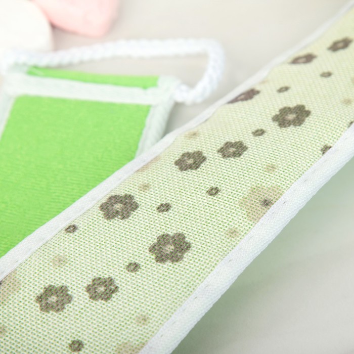 Мочалка-лента массажная 68х8 см, сизаль "Цветы", цвет МИКС