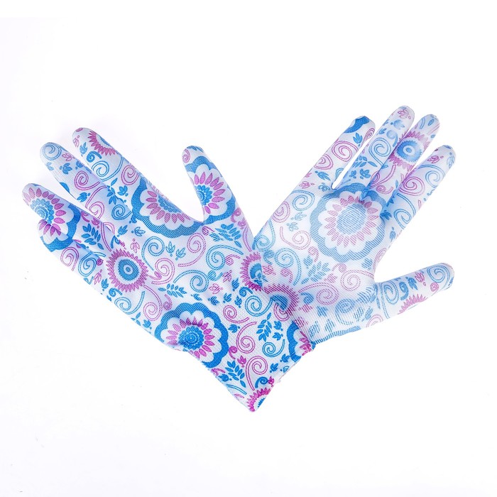 Перчатки нейлоновые, с ПВХ покрытием, размер 9, цвет МИКС