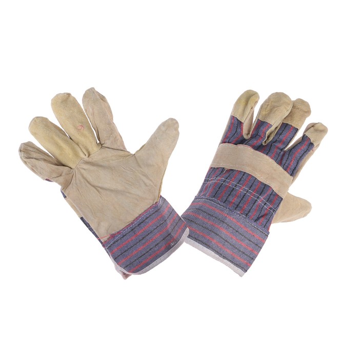 Перчатки спилковые, комбинированные, «Эконом»