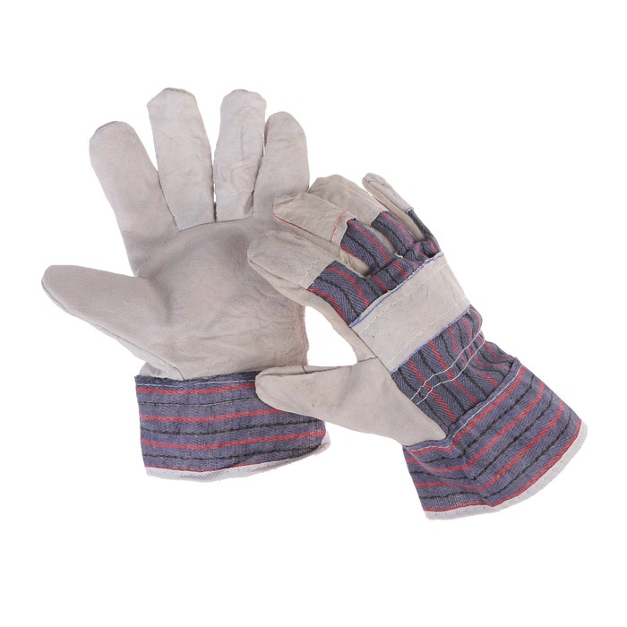 Перчатки спилковые, комбинированные, «Песчаные»
