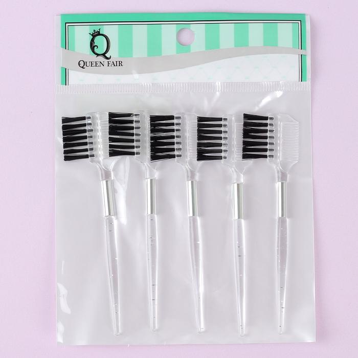 Набор расчёсок-щёточек для бровей и ресниц, 9,3см, 5шт, цвет прозрачный