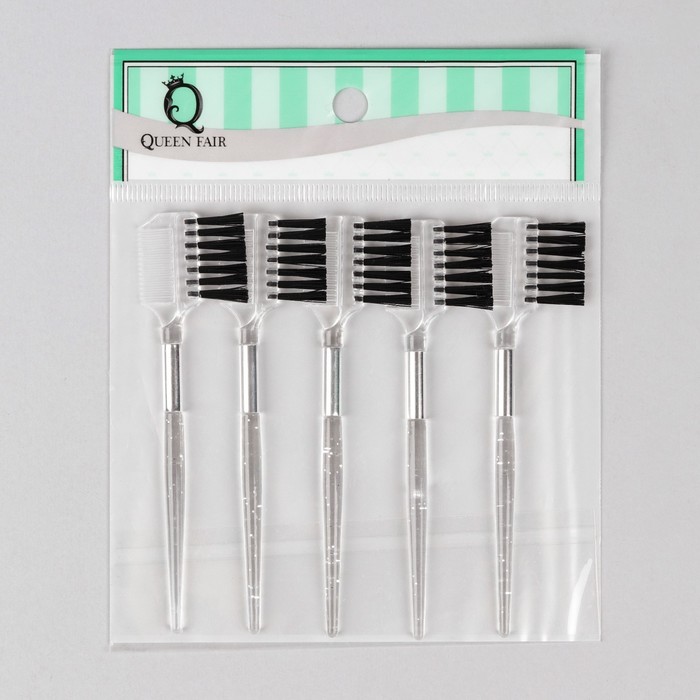 Набор расчёсок-щёточек для бровей и ресниц, 9,3см, 5шт, цвет прозрачный