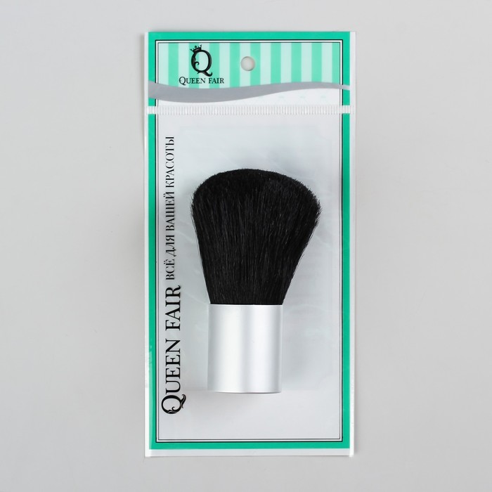 Кисть для макияжа/пудры и румян "Кабуки", натуральный волос, цвет чёрный/серебристый