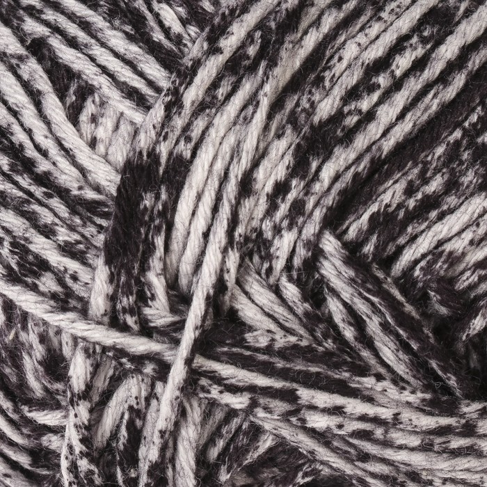 Пряжа "Denim" 100% хлопок 140м/50гр (115-08 чёрно-белый меланж)